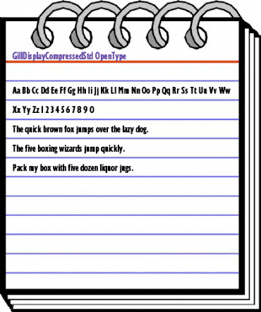 Gill Display Compressed Std Regular animated font preview