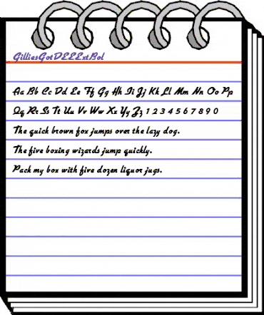 GilliesGotDEEExtBol Regular animated font preview