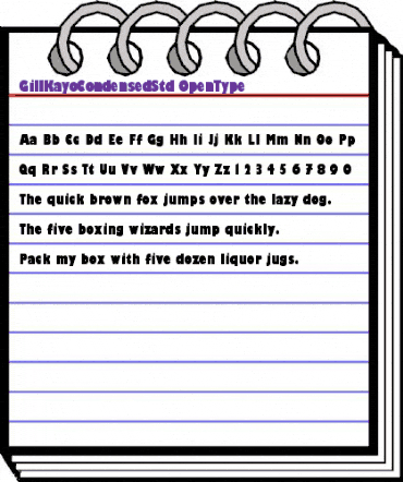 Gill Kayo Condensed Std Regular animated font preview