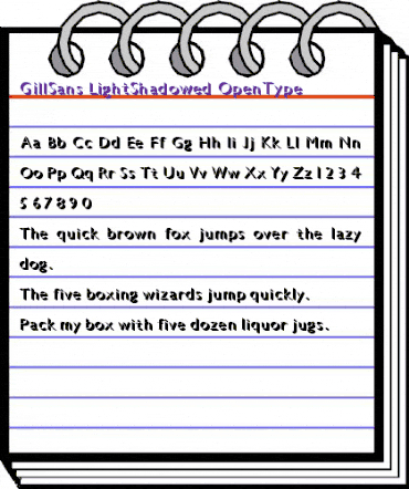 Gill Sans Light Shadowed animated font preview Gill Sans Light Shadowed animated font preview