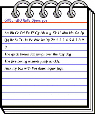 Gill Sans BQ Regular animated font preview