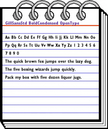Gill Sans Std Bold Condensed animated font preview
