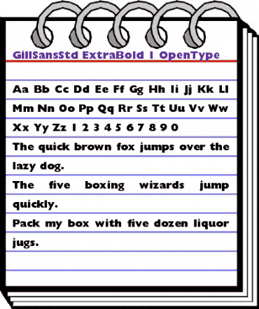 Gill Sans Std Extra Bold animated font preview Gill Sans Std Extra Bold animated font preview