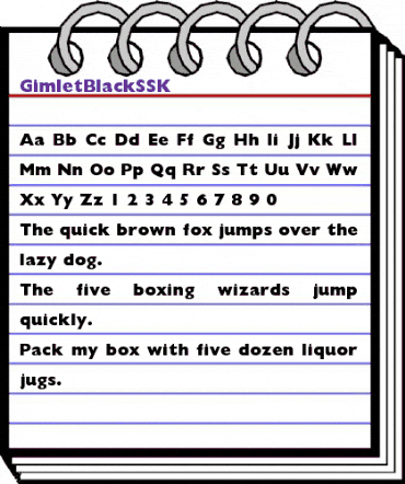 GimletBlackSSK Regular animated font preview