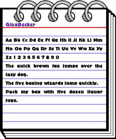 GinaBecker Regular animated font preview