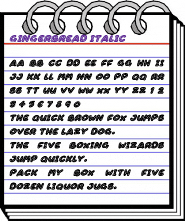 Gingerbread Italic animated font preview