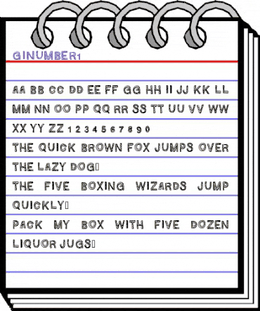 GINUMBER1 Medium animated font preview