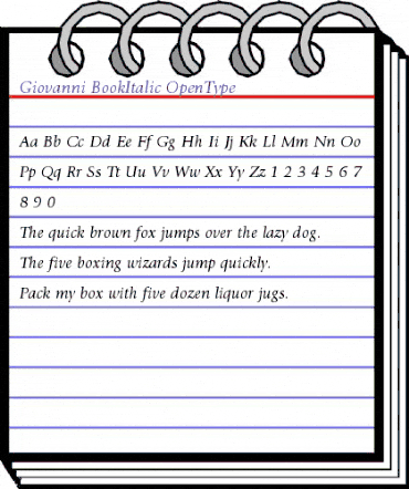 ITC Giovanni Book Italic animated font preview