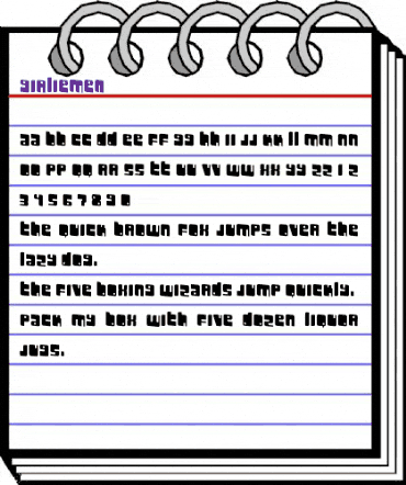 GirlieMen Regular animated font preview