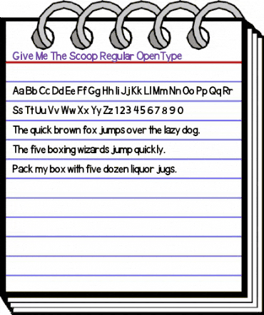 Give Me The Scoop Regular animated font preview Give Me The Scoop Regular animated font preview
