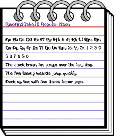 GiveAndTake18 Regular animated font preview GiveAndTake18 Regular animated font preview