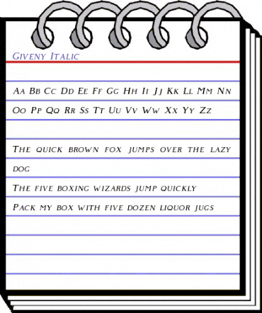 Giveny Free Italic animated font preview Giveny Free Italic animated font preview