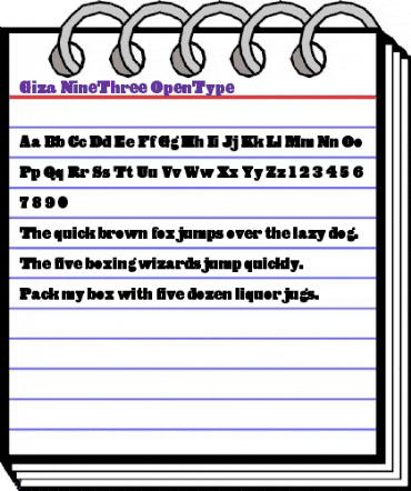 Giza NineThree animated font preview