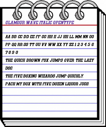 Glamour Wave Italic Regular animated font preview Glamour Wave Italic Regular animated font preview