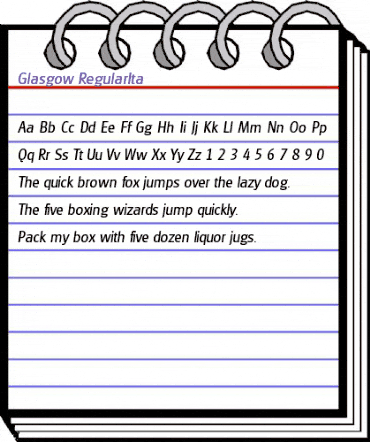 Glasgow-RegularIta Regular animated font preview