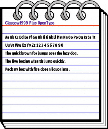 Glasgow1999 Plus animated font preview