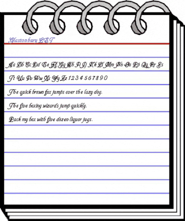 Glastonbury LET Regular animated font preview Glastonbury LET Regular animated font preview