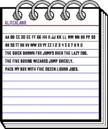 Glitchland Regular animated font preview