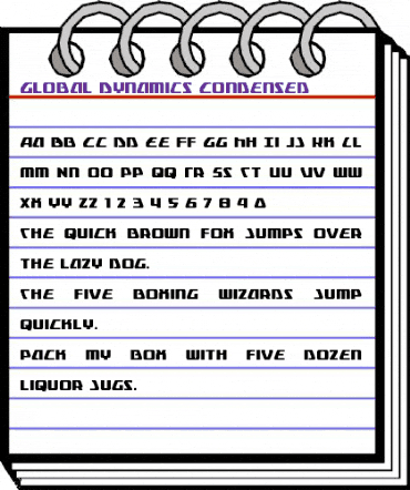 Global Dynamics Condensed Condensed animated font preview Global Dynamics Condensed Condensed animated font preview
