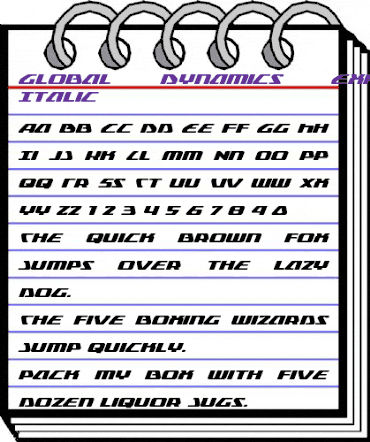 Global Dynamics Expanded Italic Expanded Italic animated font preview Global Dynamics Expanded Italic Expanded Italic animated font preview