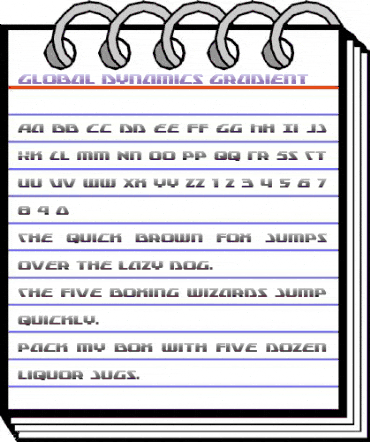 Global Dynamics Gradient Regular animated font preview Global Dynamics Gradient Regular animated font preview