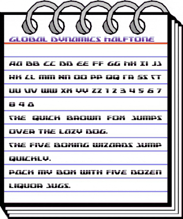 Global Dynamics Halftone Regular animated font preview
