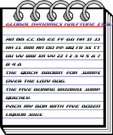Global Dynamics Halftone Italic Italic animated font preview Global Dynamics Halftone Italic Italic animated font preview