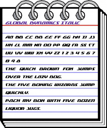 Global Dynamics Italic Italic animated font preview Global Dynamics Italic Italic animated font preview