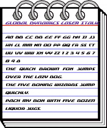 Global Dynamics Laser Italic Italic animated font preview Global Dynamics Laser Italic Italic animated font preview