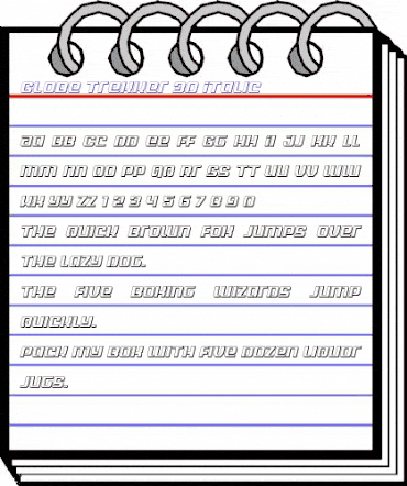 Globe Trekker 3D Italic Italic animated font preview