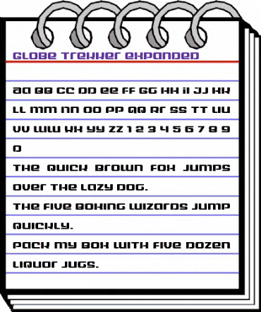 Globe Trekker Expanded Expanded animated font preview