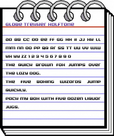 Globe Trekker Halftone Regular animated font preview