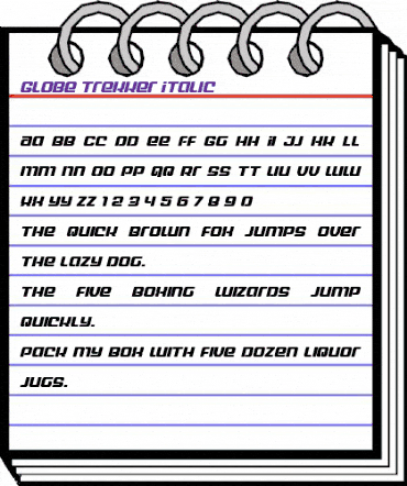 Globe Trekker Italic Italic animated font preview
