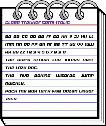 Globe Trekker Semi-Italic Semi-Italic animated font preview