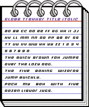 Globe Trekker Title Italic Italic animated font preview