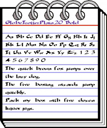 GlobeTrotterPlain20 Bold animated font preview
