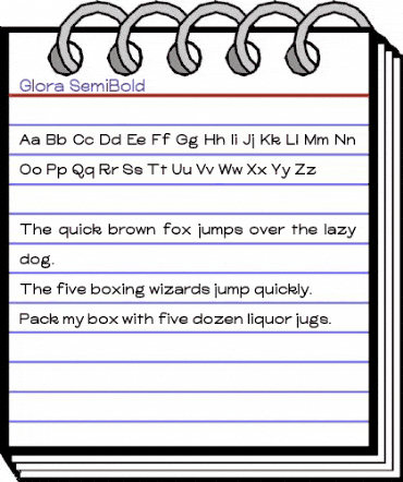 Glora SemiBold Regular animated font preview