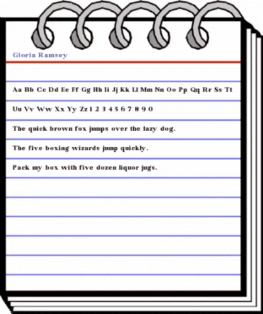 Gloria Ramsey Regular animated font preview