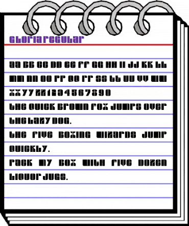GLORIA Regular animated font preview GLORIA Regular animated font preview