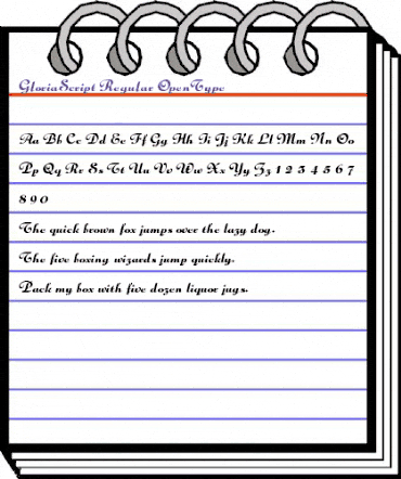 GloriaScript Regular animated font preview GloriaScript Regular animated font preview