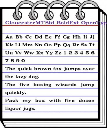 Gloucester MT Std Bold Ext animated font preview Gloucester MT Std Bold Ext animated font preview