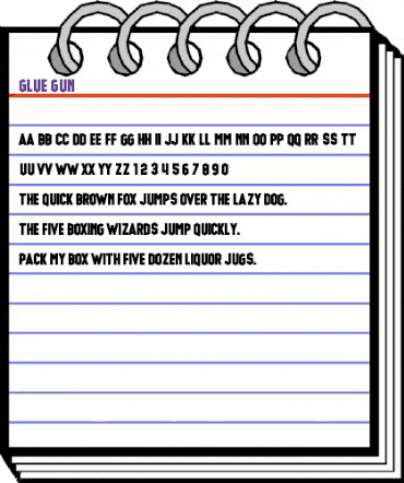 Glue Gun Regular animated font preview