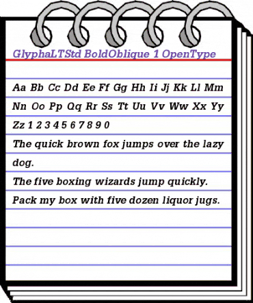 Glypha LT Std 65 Bold Oblique animated font preview Glypha LT Std 65 Bold Oblique animated font preview