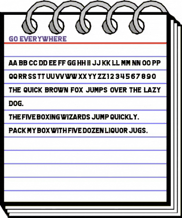 Go Everywhere Regular animated font preview Go Everywhere Regular animated font preview