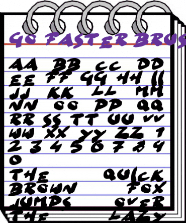 Go Faster Brush Regular animated font preview