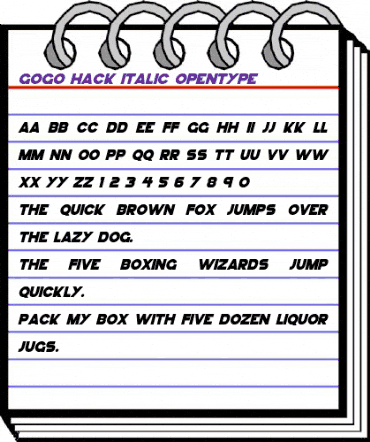 GoGo Hack Italic animated font preview