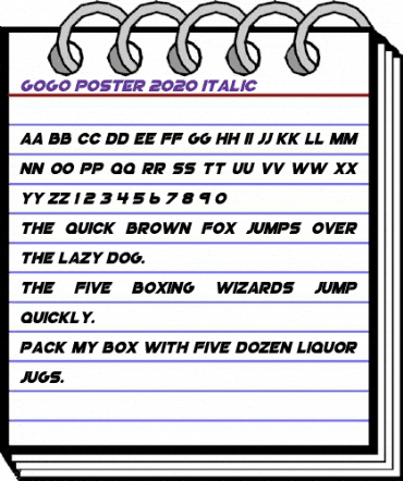 GoGo Poster 2020 Italic animated font preview GoGo Poster 2020 Italic animated font preview