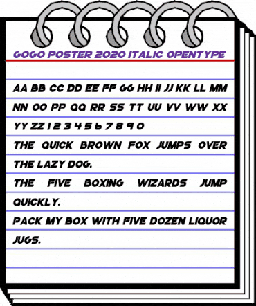 GoGo Poster 2020 Italic animated font preview