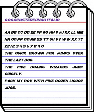 GoGoPosterPunch Italic animated font preview GoGoPosterPunch Italic animated font preview