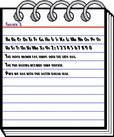 Golden 2 Regular animated font preview